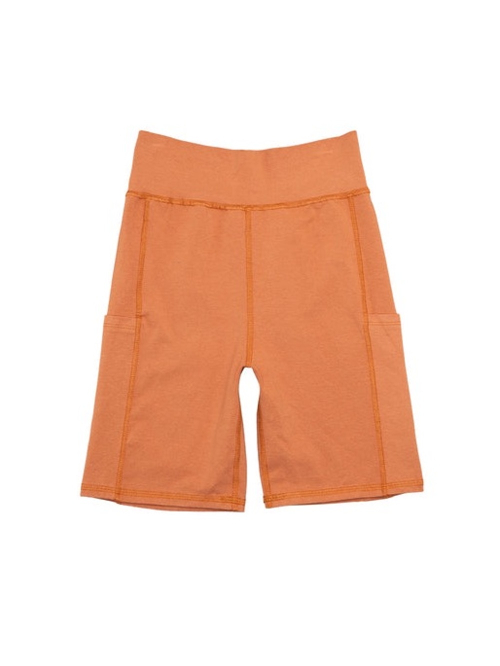 Jungmaven Hemp Bike Shorts with Pockets in Pumkin Spice Orange, Size Large